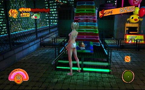 Po dotarciu na szczyt wieżowca skorzystaj ze stojącej tam trampoliny i kozła - Etap 4 - Fulci Fungi Center | Lollipop Wrappers | Lollipop Chainsaw - Lollipop Chainsaw - poradnik do gry