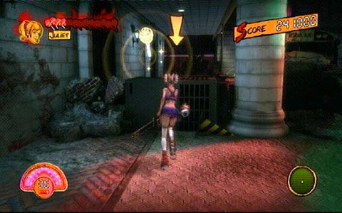 Po dłuższym starciu z liczną grupą zombie będziesz musiał przeskoczyć przez murek, za którym znajdziesz dwa lizaki - Etap 5 - Cathedra | Lollipop Wrappers | Lollipop Chainsaw - Lollipop Chainsaw - poradnik do gry