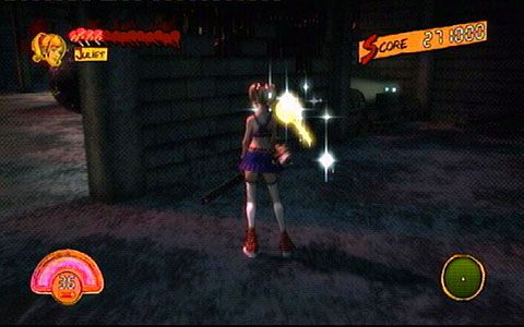 Za ścianą stojącą obok dźwigu znajdziesz kolejnego złotego lizaka - Etap 5 - Cathedra | Lollipop Wrappers | Lollipop Chainsaw - Lollipop Chainsaw - poradnik do gry