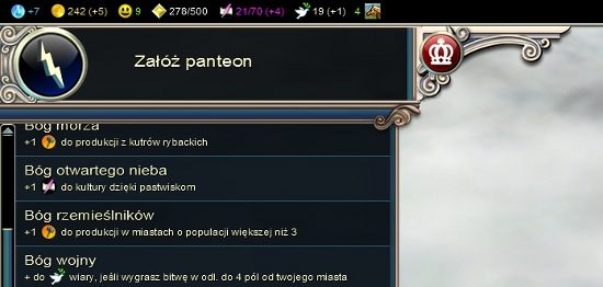 Pierwszym krokiem do założenia własnej religii jest zebranie kilkunastu punktów wiary - Panteon | Wiara w Sid Meiers Civilization V Bogowie i Królowie - Sid Meiers Civilization V: Bogowie i Królowie - poradnik do gry