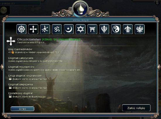 Założenie religii to przede wszystkim kilka wyborów - najpierw trzeba wybrać symbol religii i jej nazwę - Religia | Wiara w Sid Meiers Civilization V Bogowie i Królowie - Sid Meiers Civilization V: Bogowie i Królowie - poradnik do gry