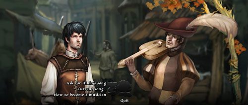 Czas wziąć na spytki minstrela (Gleeman) brzdąkającego na skrzypcach - Poradnik do gry - The Oak Leaf Challenge | The Dark Eye Chains of Satinav - The Dark Eye: Chains of Satinav - poradnik do gry