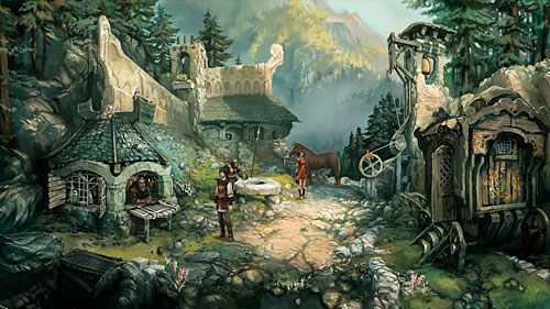 Porozmawiaj najpierw z Nuri, a potem użyj berła na kołowrocie (Mechanism) obok wieży z dzwonem - Northward | The Dark Eye Chains of Satinav - The Dark Eye: Chains of Satinav - poradnik do gry