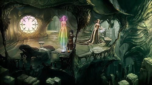 W centralnej komnacie wrzuć kolorową figurkę do dolnego zbiornika (Water Basin) wodospadu (Waterfall) i zabierz ją już powiększoną z górnego zbiornika - Three Impossible Tasks | The Dark Eye Chains of Satinav - The Dark Eye: Chains of Satinav - poradnik do gry