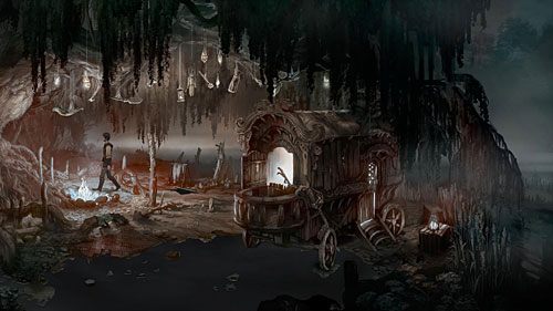 Wyjdź przez drzwi i zabierz skamieniały ogień (Petrified Fire) z ogniska - The Dream Chambers | The Dark Eye Chains of Satinav - The Dark Eye: Chains of Satinav - poradnik do gry