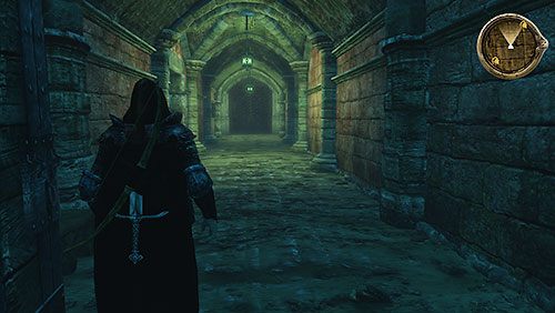 Od tego momentu zaczyna się labirynt korytarzy, który musisz przemierzyć, aby wydostać się z warowni - Wola Lwa (ZG) - Warownia Maegora, Czerwona Twierdza | Rozdział 4 - Alester Sarwyck - Gra o tron - poradnik do gry