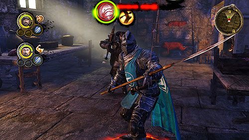 Po walce w głównej sali skręć w lewo i podążaj za Kwoką - Królewskie Psy (ZG) - Kurnik, Czerwona Twierdza | Rozdział 6 - Alester Sarwyck - Gra o tron - poradnik do gry