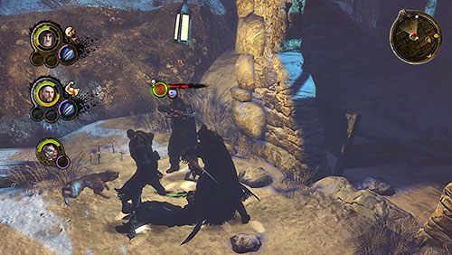 Pod zrujnowanym domostwem zobaczysz jednego z czarnych braci katowanego przez zdrajców - Bezpański pies (ZG) - Czarny Zamek, Moles Town | Rozdział 7 - Mors Westford - Gra o tron - poradnik do gry