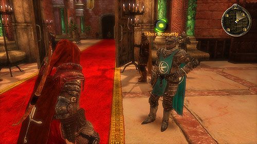 W sali tronowej trafisz na rycerza imieniem Uthor, który rozpoczyna zadanie poboczne - Cisza w szeregach (ZP) | Rozdział 6 - Alester Sarwyck | Gra o tron - Gra o tron - poradnik do gry