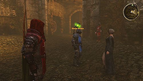 Po rozmowie z siostrą odszukaj na dziedzińcu przedstawicieli rodu Roxtonów - Obrączki i łańcuchy (ZP) | Rozdział 8 - Alester Sarwyck | Gra o tron - Gra o tron - poradnik do gry