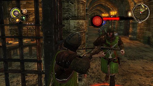 W lochach, tuż za pierwszym skrętem trafisz na kilku strażników - Rozstaje (ZG) - Lochy Leśnej Warowni | Rozdział 10 - Alester Sarwyck - Gra o tron - poradnik do gry