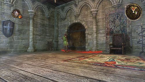 Przed drzwiami powinien pozostać tylko jeden strażnik, którego z łatwością zabijesz lub zagryziesz - Rozstaje (ZG) - Lochy Leśnej Warowni | Rozdział 10 - Alester Sarwyck - Gra o tron - poradnik do gry