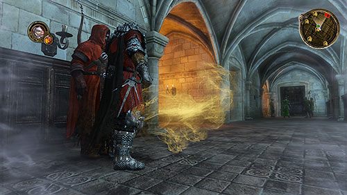 Omiń cichcem salę tronową i wejdź do korytarza, na rogu, którego stoi patrol - Okowy (ZG) - Riverspring, Leśna Warownia | Rozdział 13 - Mors i Alester - Gra o tron - poradnik do gry