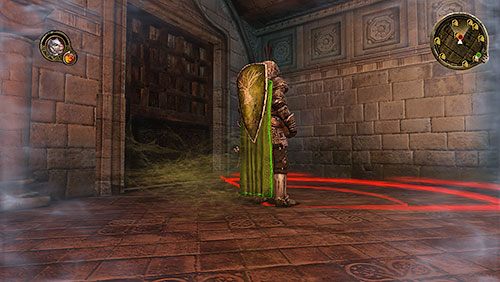 Na szczycie schodów za piwnicą zobaczysz spacerującego strażnika - Okowy (ZG) - Riverspring, Leśna Warownia | Rozdział 13 - Mors i Alester - Gra o tron - poradnik do gry