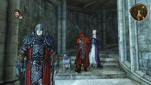 Zejdź w dół schodami, aż dotrzesz do mechanizmu, który otworzy przejście z powrotem do jadalni - Okowy (ZG) - Riverspring, Leśna Warownia | Rozdział 13 - Mors i Alester - Gra o tron - poradnik do gry