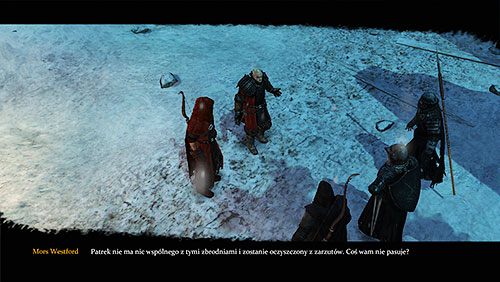 Zanim opuścisz Czarny Zamek zostaniesz zaczepiony przez kilku strażników niezadowolonych z faktu, że Patrek wciąż nie został ukarany - Rytuały i litanie (ZP) | Rozdział 13 - Mors i Alester | Gra o tron - Gra o tron - poradnik do gry