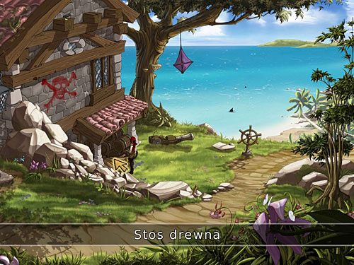 Maszeruj zatem w prawo i z poskładanego przy domu (pod daszkiem) stosu drewna weź magnes w kształcie podkowy - Domowe obowiązki - 1 - Wieści z daleka - Kapitan Morgane i legenda Złotego Żółwia - poradnik do gry