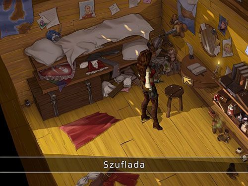 Następnie otwórz szufladę biurka (tuż przy łóżku, po prawej) - Morgane wyjmie z niej pistolet - Zamelduj się u tatki - 2 - W roli kapitana - Kapitan Morgane i legenda Złotego Żółwia - poradnik do gry
