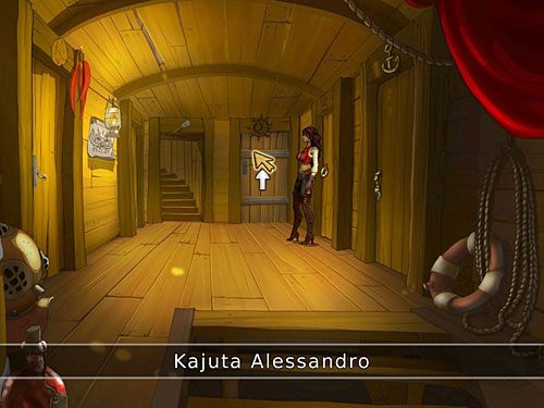 Wyjdź zatem na korytarz (drzwiami po lewej) i wejdź do kajuty Alessandro (na prawo od schodów) - Zamelduj się u tatki - 2 - W roli kapitana - Kapitan Morgane i legenda Złotego Żółwia - poradnik do gry