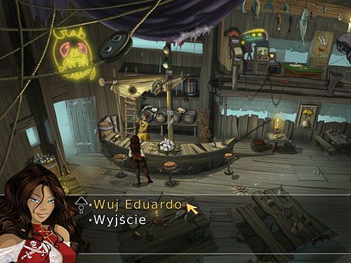 Porozmawiaj z jej właścicielką Anitą, między innymi na temat Wuja Eduardo - dowiesz się, że wyjechał z wyspy kilka dni temu - Wuj Eduardo (1) - 3 - Śladami Złotego Żółwia - Kapitan Morgane i legenda Złotego Żółwia - poradnik do gry