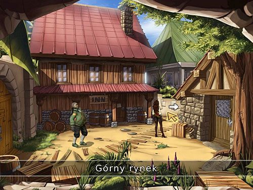 Pozostawiwszy podziwiającego widoki Briscoe przed karczmą, maszeruj na górny rynek (w prawo) - Wyprawa na Wyspę Pustki - 4 - Mroczne niebezpieczeństwo - Kapitan Morgane i legenda Złotego Żółwia - poradnik do gry