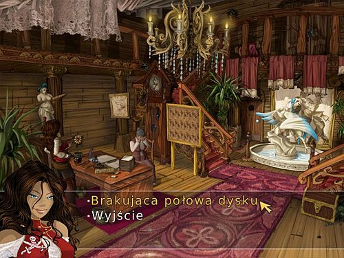 Załamana panna Brown poprosi Morgane o ustalenie osoby, która zabrała drugą połówkę dysku ze skrzyni - Brakująca połowa dysku (1) - 4 - Mroczne niebezpieczeństwo - Kapitan Morgane i legenda Złotego Żółwia - poradnik do gry