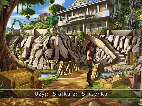 Wróć na dolny rynek i siatką wyciągnij serce dzwonka ze skrzynki z cementem - Pęknięty dzwonek - 4 - Mroczne niebezpieczeństwo - Kapitan Morgane i legenda Złotego Żółwia - poradnik do gry
