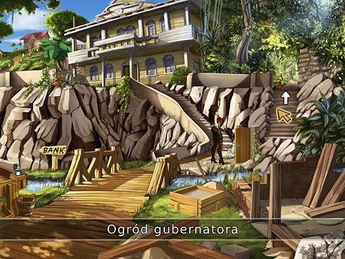 Otrzymawszy od Percy'ego pozwolenie na wejście do ogrodu gubernatora, maszeruj tam schodami po prawej - Brakująca połowa dysku (2) - 4 - Mroczne niebezpieczeństwo - Kapitan Morgane i legenda Złotego Żółwia - poradnik do gry