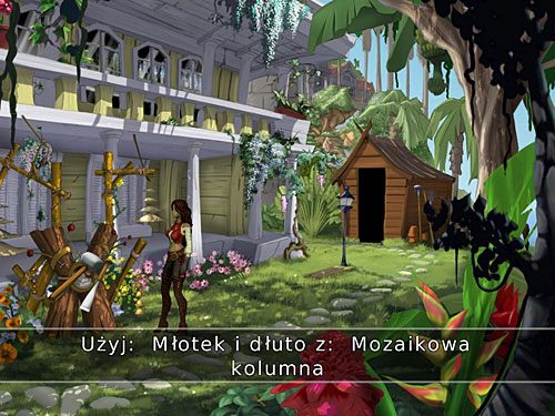 Niestety, okaże się, że bohaterka nie ma dość siły, by przy ich użyciu wydłubać połówkę dysku z mozaiki - Brakująca połowa dysku (2) - 4 - Mroczne niebezpieczeństwo - Kapitan Morgane i legenda Złotego Żółwia - poradnik do gry