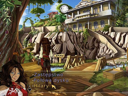 Wróciwszy na ląd, skieruj się na dolny rynek, gdzie zapytaj Percy'ego o Hilary'ego - Gdzie jest Briscoe (1) - 4 - Mroczne niebezpieczeństwo - Kapitan Morgane i legenda Złotego Żółwia - poradnik do gry