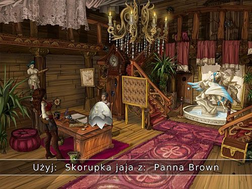 Skoro panna Brown doszła już do siebie i nadaje się do rozmowy, zapytaj ją o bazę Hilary'ego, a następnie pokaż jej skorupę żółwia - Gdzie jest Briscoe (2) - 4 - Mroczne niebezpieczeństwo - Kapitan Morgane i legenda Złotego Żółwia - poradnik do gry