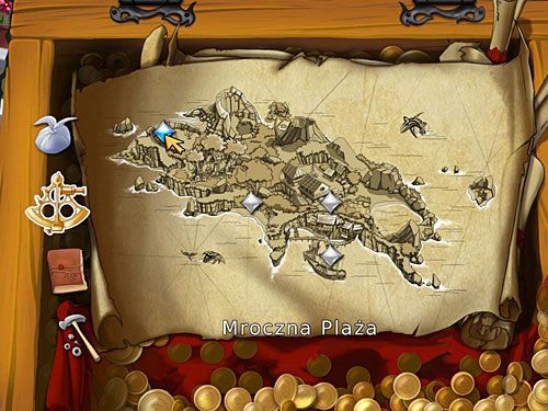 Opuść budynek i na zewnątrz na mapie w menu wybierz Mroczną Plażę (u góry po lewej) - Gdzie jest Briscoe (2) - 4 - Mroczne niebezpieczeństwo - Kapitan Morgane i legenda Złotego Żółwia - poradnik do gry