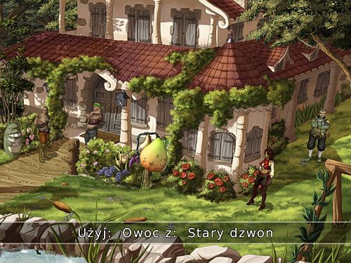 Następnie posiadanym owocem rzuć w stary dzwon, stojący w ogrodzie przy kwiatowej rabatce - Unikaj strażników - 5 - Ocalić Elizabeth - Kapitan Morgane i legenda Złotego Żółwia - poradnik do gry