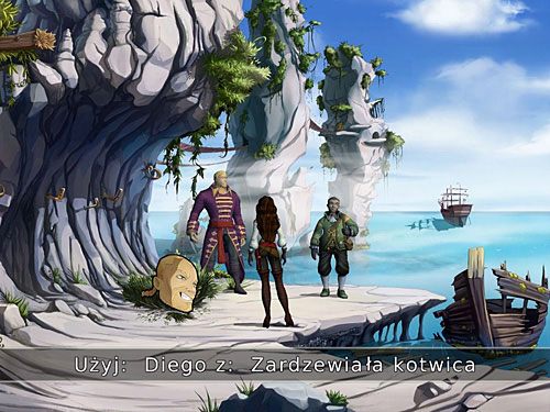 Znalazłszy się z powrotem w skalistej zatoczce, kliknij ikonką symbolizującą Diego na kotwicy - Wyspa Tannera (2) - 6 - Wyspa Tannera - Kapitan Morgane i legenda Złotego Żółwia - poradnik do gry