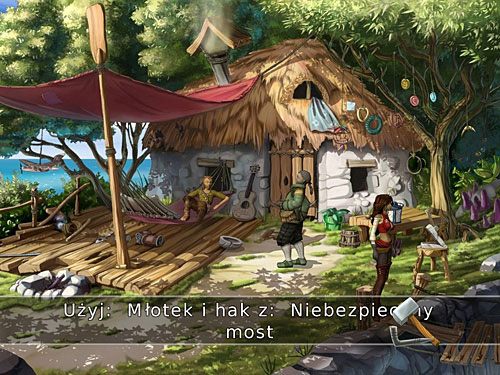 W ekwipunku połącz mały młotek z hakiem - Napraw most - 6 - Wyspa Tannera - Kapitan Morgane i legenda Złotego Żółwia - poradnik do gry