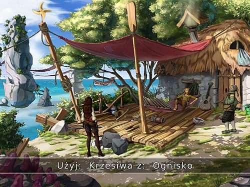 Potraktuj nim chrust w ognisku, a wreszcie Morgane uda się je rozpalić - Rozpal ognisko - 6 - Wyspa Tannera - Kapitan Morgane i legenda Złotego Żółwia - poradnik do gry