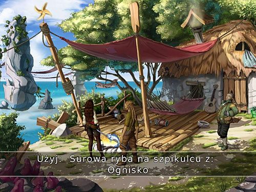 Tak otrzymaną surową rybę na szpikulcu wetknij w ognisko, a po chwili wręcz ją Buckowi - Prawdziwy posiłek - 6 - Wyspa Tannera - Kapitan Morgane i legenda Złotego Żółwia - poradnik do gry