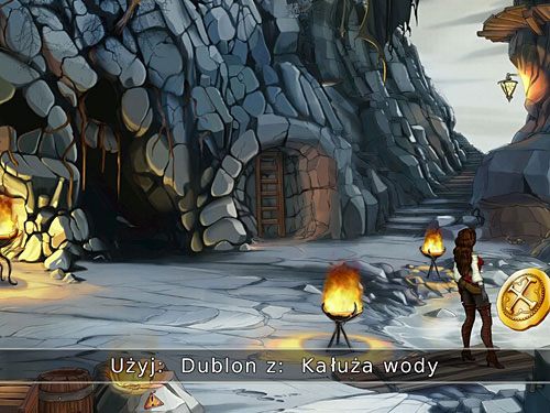 Jeśli masz ochotę, możesz wrzucić do kałuży wody (po prawej) dublona - Przyjaciel Tannera (1) - 7 - Odnaleźć przyjaciela - Kapitan Morgane i legenda Złotego Żółwia - poradnik do gry