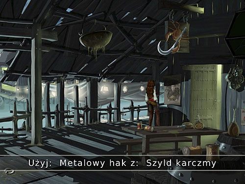 Tymże hakiem obetnij szczypce wielgachnego kraba stanowiącego szyld gospody Anity - Pozostałe składniki - 7 - Odnaleźć przyjaciela - Kapitan Morgane i legenda Złotego Żółwia - poradnik do gry