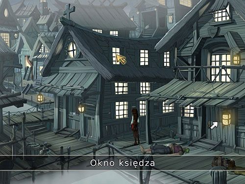 Zainteresuj się oknem na najwyższym piętrze po lewej, to okno pokoju księdza, które znajduje się mniej więcej na wysokości balkonu biura gubernatora - Kapłan - 8 - Francuska dzielnica - Kapitan Morgane i legenda Złotego Żółwia - poradnik do gry