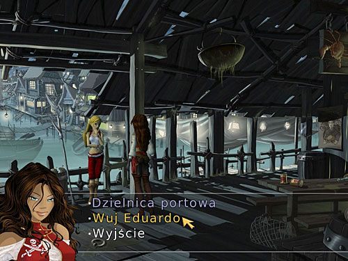 Wyjdź na zewnątrz i zagadnij Sonię Bond, która właśnie zjawiła się na pomoście - Wuj Eduardo (2) - 8 - Francuska dzielnica - Kapitan Morgane i legenda Złotego Żółwia - poradnik do gry