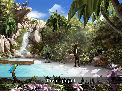 W związku z tym zerwij trochę jagód z krzaka po prawej i daj je Wujowi, siedzącemu na zwalonym pniu po lewej - Ścieżka przez dżunglę - 9 - Wyspa Żółwi - Kapitan Morgane i legenda Złotego Żółwia - poradnik do gry