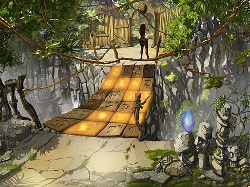 A zatem, kierując się tymi wskazówkami, po wkroczeniu na most (ikonka dłoni) maszeruj dalej: do przodu, w prawo, w prawo, do przodu, do przodu, w lewo, do przodu, w lewo, w lewo, do przodu - Dziwny most - 9 - Wyspa Żółwi - Kapitan Morgane i legenda Złotego Żółwia - poradnik do gry