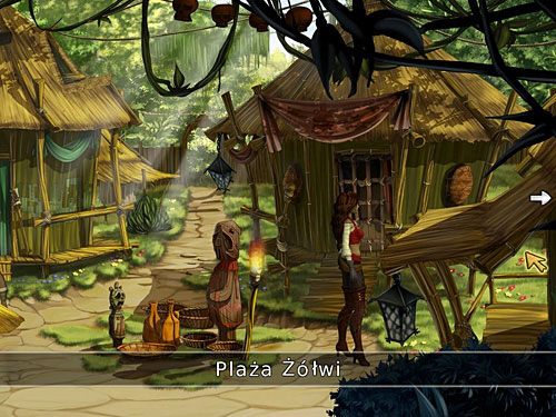 Ponieważ czuwający przed drzwiami chaty strażnik przysnął, bezpiecznie udaj się ścieżką po prawej, wiodącą na Plażę Żółwi - Złodzieje - 9 - Wyspa Żółwi - Kapitan Morgane i legenda Złotego Żółwia - poradnik do gry