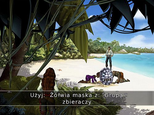 Maszeruj na Plażę Żółwi, gdzie w ekwipunku połącz skorupę żółwia z gąsienicami i niebieskimi diamentami - Złodzieje - 9 - Wyspa Żółwi - Kapitan Morgane i legenda Złotego Żółwia - poradnik do gry