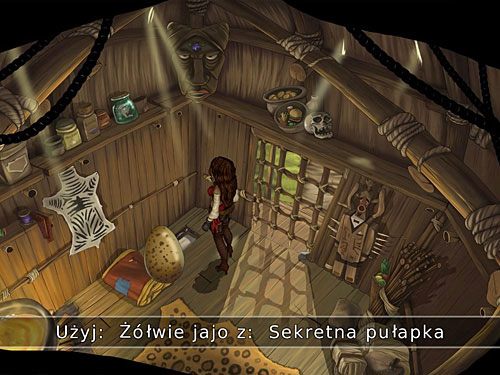 Żeby wydostać się z pułapki, wsadź do skrytki żółwie jajo, które Morgane dostała od Bobby'ego - Nagły wypadek - 10 - Jajo Wielkiego Ducha - Kapitan Morgane i legenda Złotego Żółwia - poradnik do gry