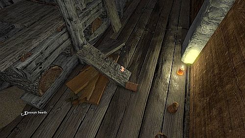 Odwróć się, przejdź kawałek przed siebie i rozrzuć na boki deski (decrepit boards) (obrazek) - Zwiedzamy dom | Opis przejścia Anna - Anna - poradnik do gry