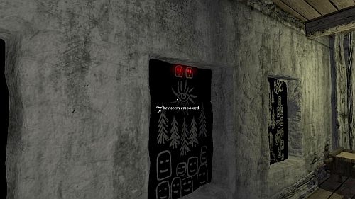 Po krótkiej animacji wróć do pokoju z piecem, podejdź do środkowego obrazu z lewej i wybierz opcję examine patrząc na dwóch bliźniaków na górze (obrazek) - Zwiedzamy dom | Opis przejścia Anna - Anna - poradnik do gry