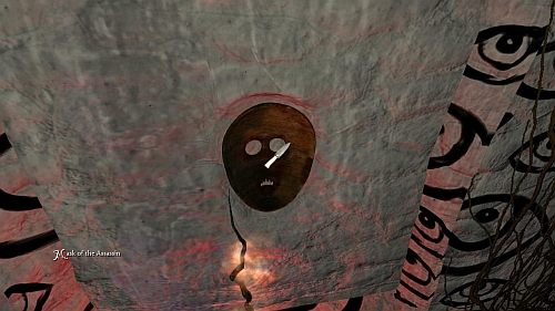 Po podpaleniu sześciu korzeni podnieś maskę zabójcy (mask of the assassin), która spadnie ci z twarzy, udaj się do miejsca z krwawiącym obrazem i włóż ją we wnęce (carved silhouette) - Przechodzimy na strych | Opis przejścia Anna - Anna - poradnik do gry