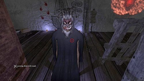 Udaj się na strych i połącz w ekwipunku maskę boskości (mask of the divnity) z czarnym strojem (black dress) - Przechodzimy na strych | Opis przejścia Anna - Anna - poradnik do gry